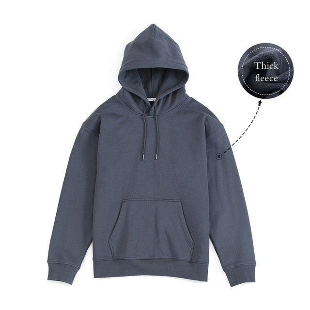 SIMWOOD 2020 Autumn Winter New Hooded Hoodies Men thick 360g fabric solid basic sweatshirts quality jogger  texture  pullovers freeshipping - Etreasurs