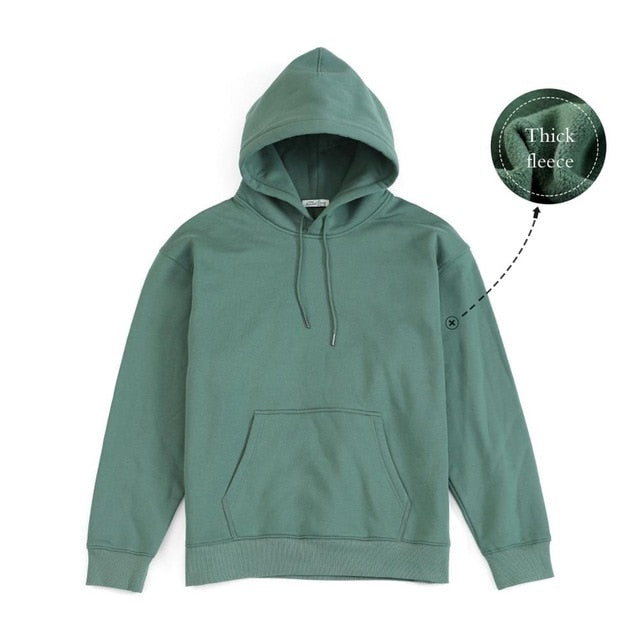 SIMWOOD 2020 Autumn Winter New Hooded Hoodies Men thick 360g fabric solid basic sweatshirts quality jogger  texture  pullovers freeshipping - Etreasurs