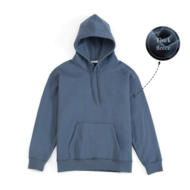 SIMWOOD 2020 Autumn Winter New Hooded Hoodies Men thick 360g fabric solid basic sweatshirts quality jogger  texture  pullovers freeshipping - Etreasurs