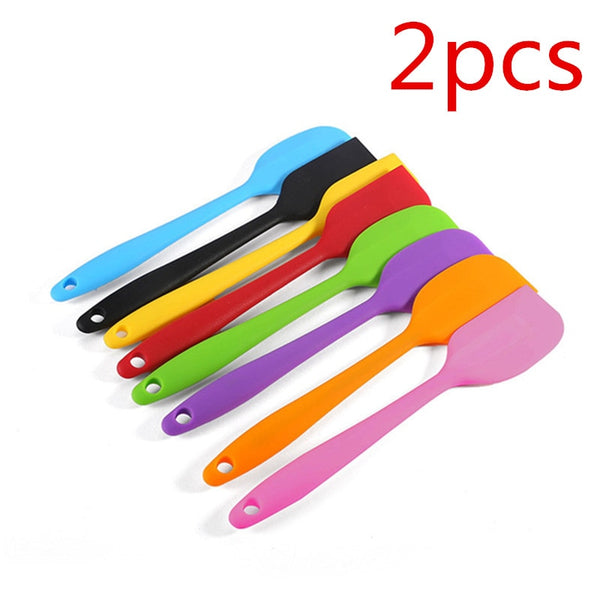 2pcs Kitchen Silicone Cream Butter Cake Spatula Mixing Batter Scraper Brush Butter Mixer Cake Brushes Baking Tool Kitchenware freeshipping - Etreasurs