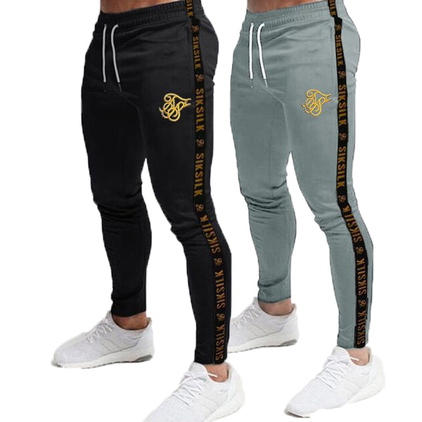 Mens Joggers Sweatpants Sik Silk Fitness Elastic Trousers Hip Hop Skinny Tracksuit Siksilk Pant Men Casual Silk Silk Track Pants freeshipping - Etreasurs