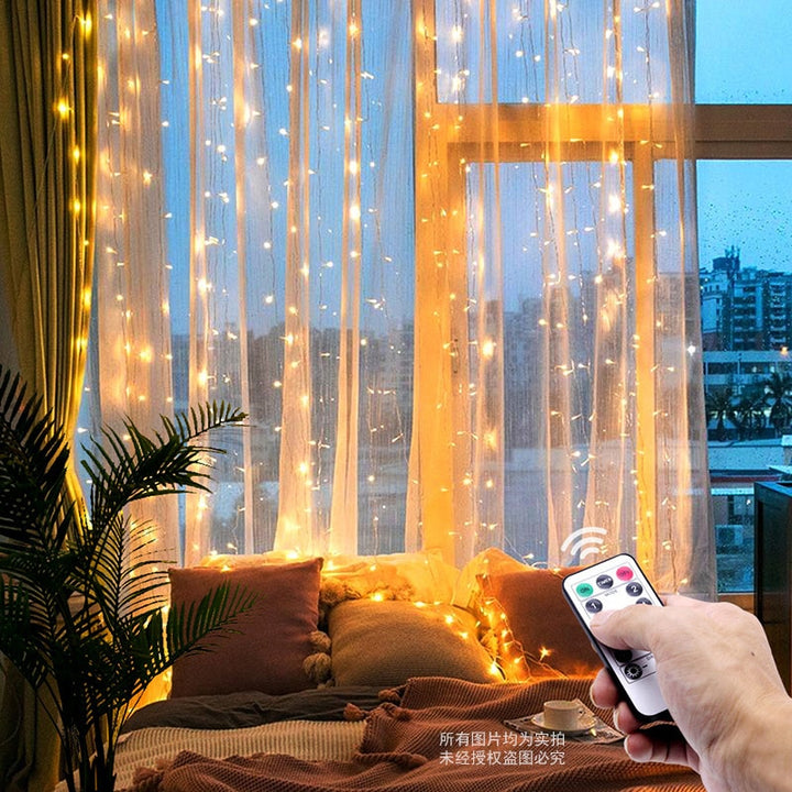 3M LED Christmas Fairy String Lights Remote Control USB New Year Garland Curtain Lamp Holiday Decoration For Home Bedroom Window freeshipping - Etreasurs