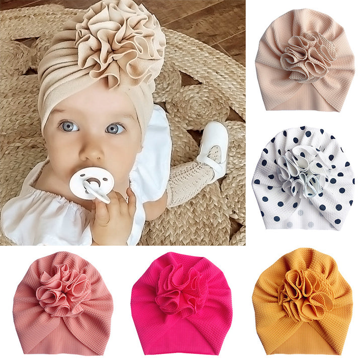 Cute Flower Baby Hat Toddler Turban Infant Head wraps Kids Bonnet Newborn Toddler Beanie Cap for  0-18m freeshipping - Etreasurs