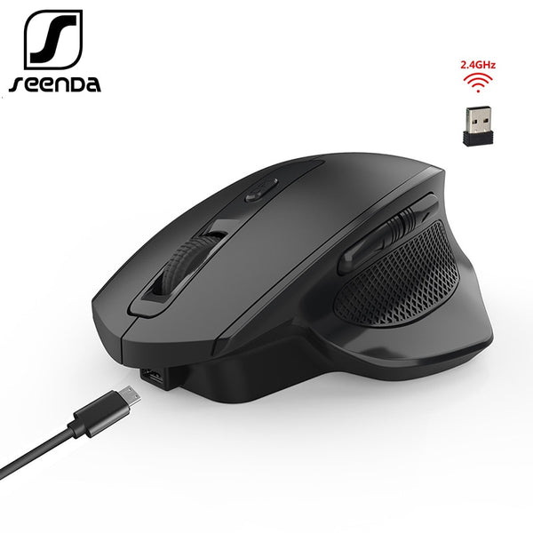 SeenDa Rechargeable 2.4G Wireless Mouse 6 Buttons Gaming Mouse for Gamer Laptop Desktop USB Receiver Silent Click Mute Mause freeshipping - Etreasurs