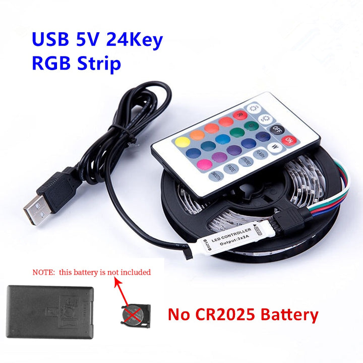 RGB LED Strip Light 5V USB 60 LEDs/m 2835 SMD LED Flexible Tape HDTV TV Desktop PC Bottom Screen Lighting 1M  2M 3M 4M 5M freeshipping - Etreasurs