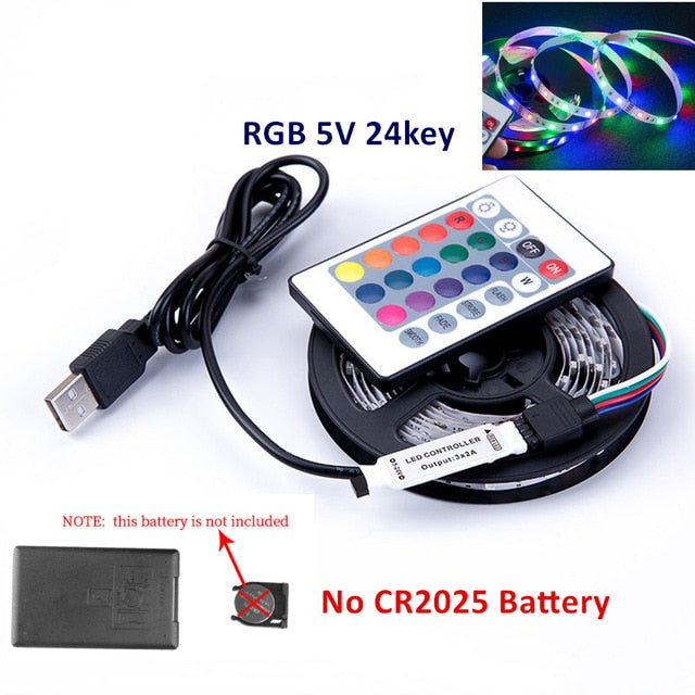 RGB LED Strip Light 5V USB 60 LEDs/m 2835 SMD LED Flexible Tape HDTV TV Desktop PC Bottom Screen Lighting 1M  2M 3M 4M 5M freeshipping - Etreasurs