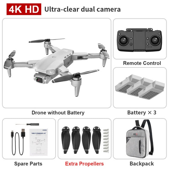 new L900 pro 4K HD dual camera with GPS 5G WIFI FPV real-time transmission brushless motor rc distance 1.2km professional drone freeshipping - Etreasurs