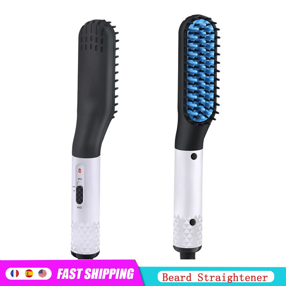 NEW Beard Straightener Multifunctional Hair Comb Brush Electric Quick Heating  Hair Straightening Iron Hair Styling Comb For Men freeshipping - Etreasurs