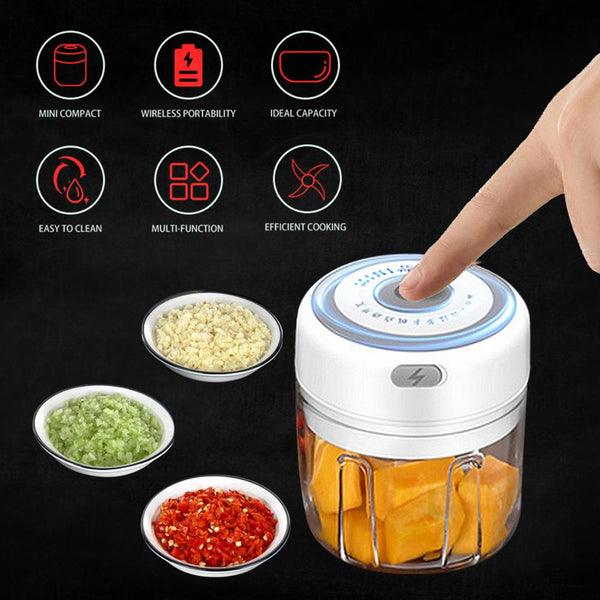 Electric Food Crusher Mini Garlic Press Garlic Crusher Vegetable Chopper For Kitchen Crushed Garlic Crushed Ginger Crushed Chili freeshipping - Etreasurs