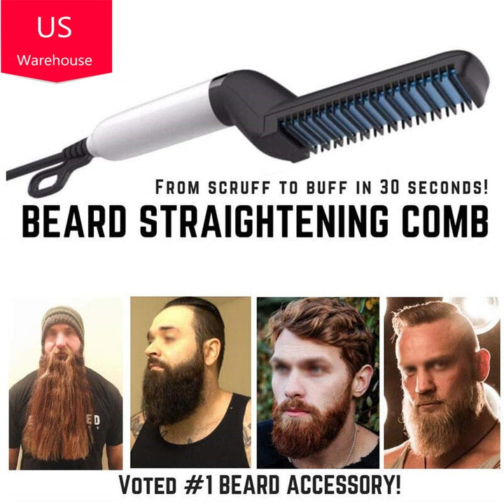 Men Beard Straightener Drop-shipping Fulfillment Hair Straightening Flat Iron Multifunctional Quick Hair Styler Ship from USA freeshipping - Etreasurs