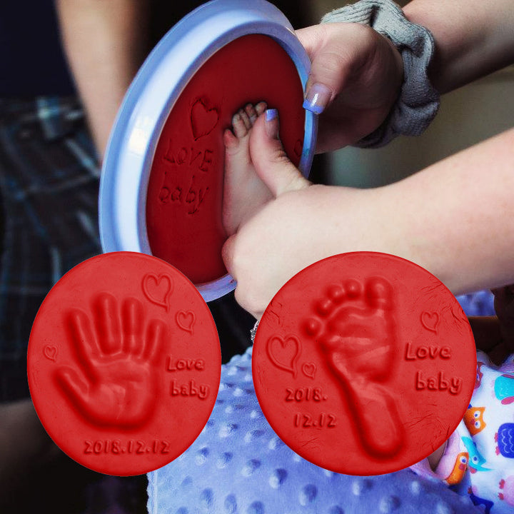 Baby Footprint Clay  Baby DIY Hand Print Footprint Imprint Baby Care Non-toxic Clay Kit Casting Parent-child Hand Ink Pad Toys freeshipping - Etreasurs