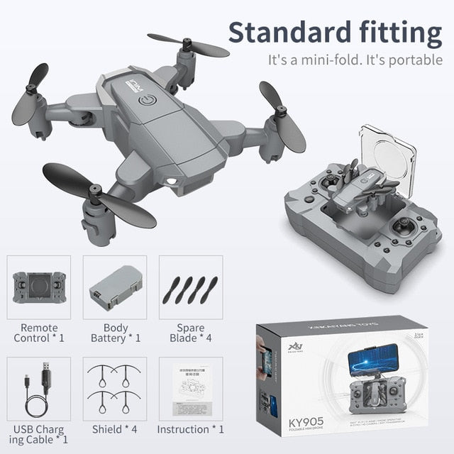 KY905 Mini Drone With 4K Camera HD Foldable Drones Quadcopter One-Key Return FPV Follow Me RC Helicopter Quadrocopter Kid's Toys freeshipping - Etreasurs