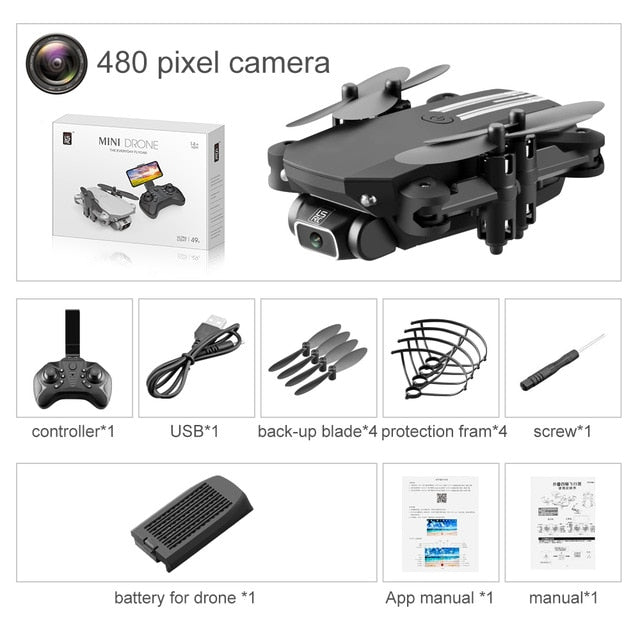 XKJ 2021 New Mini Drone 4K 1080P HD Camera WiFi Fpv Air Pressure Altitude Hold Black And Gray Foldable Quadcopter RC Dron Toy freeshipping - Etreasurs