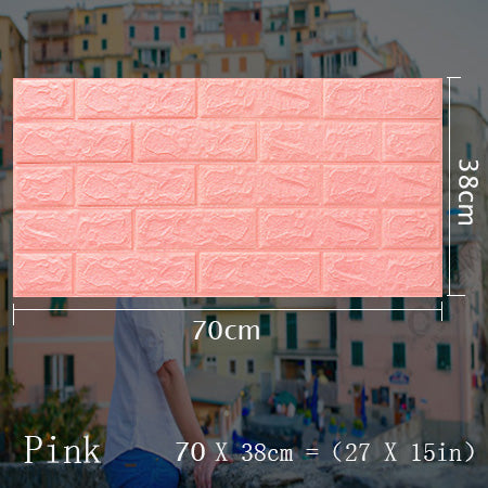 70x38cm 3D Wall Stickers Self Adhesive Foam Brick Room Decor DIY 3D Wallpaper Wall Decor Living Wall Sticker For Kids Room freeshipping - Etreasurs