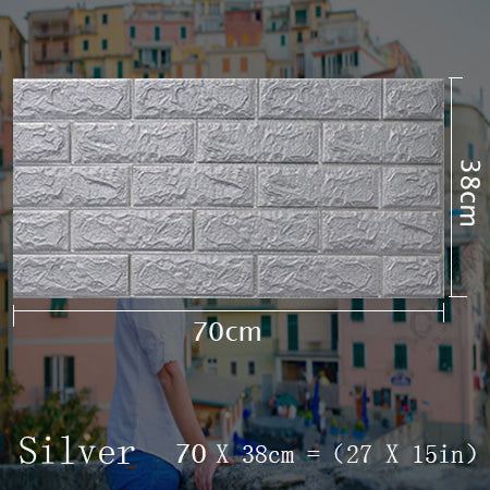 70x38cm 3D Wall Stickers Self Adhesive Foam Brick Room Decor DIY 3D Wallpaper Wall Decor Living Wall Sticker For Kids Room freeshipping - Etreasurs