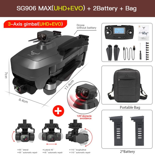 SG906 Pro 2 / SG906 MAX GPS Drone with Wifi 4K HD Camera 3-Axis Gimbal Brushless Professional Quadcopter Obstacle Avoidance Dron freeshipping - Etreasurs