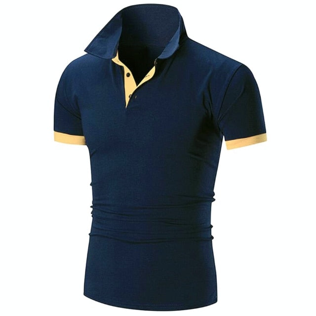 Covrlge PoloShirt Men Summer Stritching Business Clothes Luxury Men Tee Shirt Men's Shorts Sleeve Poloshirt Brand Polos MTP129 freeshipping - Etreasurs