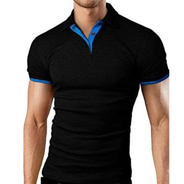 Covrlge PoloShirt Men Summer Stritching Business Clothes Luxury Men Tee Shirt Men's Shorts Sleeve Poloshirt Brand Polos MTP129 freeshipping - Etreasurs