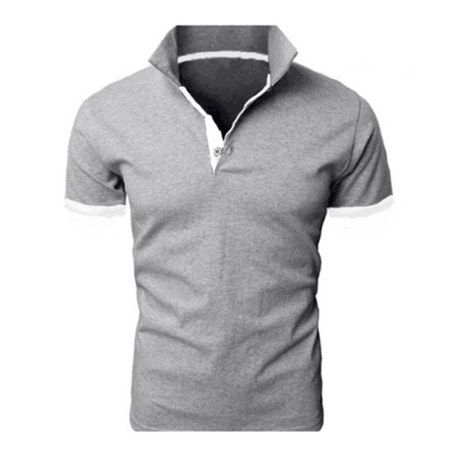 Covrlge PoloShirt Men Summer Stritching Business Clothes Luxury Men Tee Shirt Men's Shorts Sleeve Poloshirt Brand Polos MTP129 freeshipping - Etreasurs