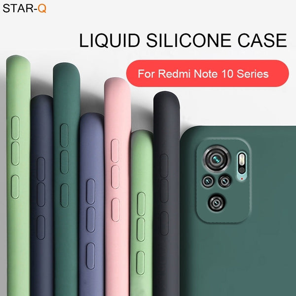 New Liquid Silicone Phone Case For Xiaomi Redmi Note 10 pro max 10s Original Camera Protective Soft Back Covers On Redmi Note10 freeshipping - Etreasurs