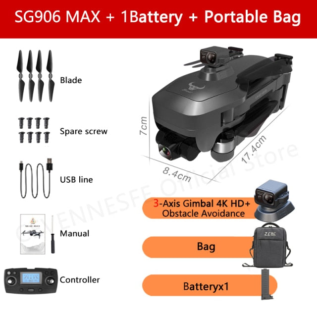 2021 NWE SG906 Pro 2 / SG906 MAX Drone 4k HD 3-Axis Gimbal Camera 5G WIFI GPS Professional Quadcopter Obstacle Avoidance Dron freeshipping - Etreasurs