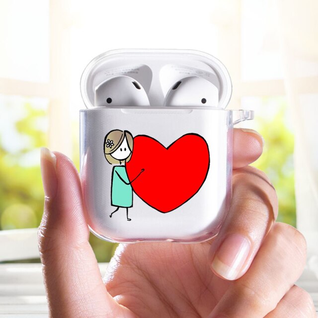 2020 Heart Love Pride couple angel cute cartoon Earphone Case for Aipods 1 2 Soft silicone TPU Cover for Blutooth Airpods box freeshipping - Etreasurs
