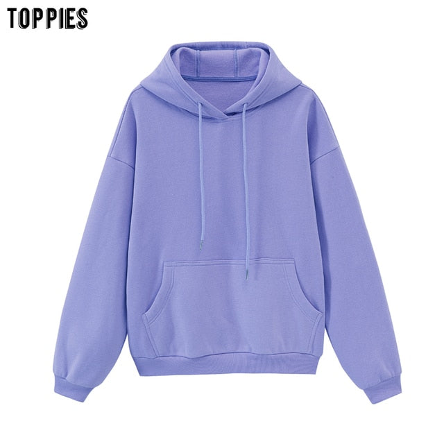 toppies Womens Tracksuits Hooded Sweatshirts 2021 Autumn Winter Fleece Oversize Hoodies Solid Pullovers Jackets Unisex Couple freeshipping - Etreasurs