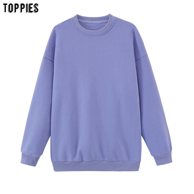 toppies Womens Tracksuits Hooded Sweatshirts 2021 Autumn Winter Fleece Oversize Hoodies Solid Pullovers Jackets Unisex Couple freeshipping - Etreasurs