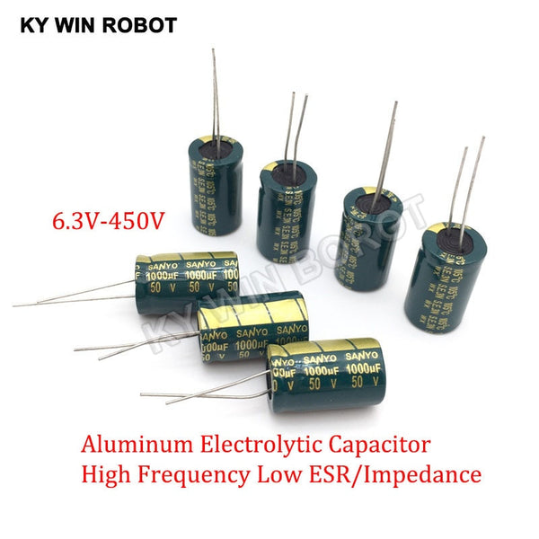 2-50pcs 10V 16V 25V 35V 50V High Frequency Low ESR Aluminum Capacitor 100UF 220UF 330UF 470UF 680UF 1000UF 1500UF 2200UF 3300UF freeshipping - Etreasurs