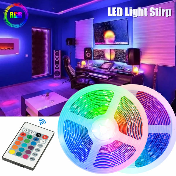 RGB LED Strip Light Flexible Decoration Diode Lamp String Remote Controller For Bedroom Background TV Ribbon USB Decor Lighting freeshipping - Etreasurs