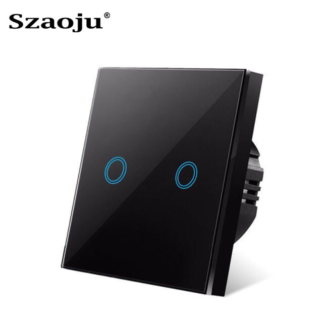 Szaoju EU Touch Switch LED Crystal Glass Panel Wall Lamp Light Switch 1/2/3 Gang AC100-240V LED Sensor Switches Interruttore freeshipping - Etreasurs