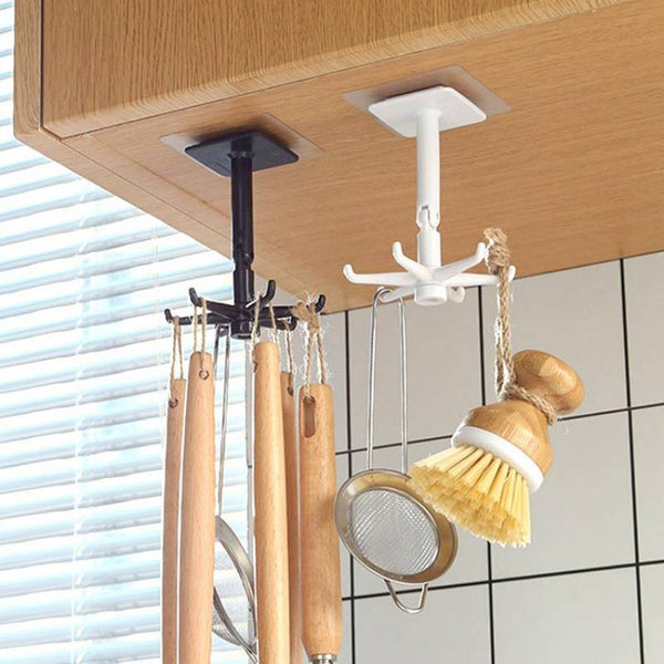 Kitchen Hook Multi-Purpose Hooks 360 Degrees Rotated Rotatable Rack For Organizer and Storage Spoon Hanger Accessories freeshipping - Etreasurs