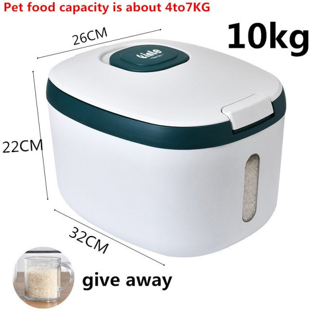 Kitchen Container 5KG 10KG Bucket Nano Insect-Proof Moisture-Proof Rice Box Grain Sealed Jar Home Storage Pet Dog Food Store Box freeshipping - Etreasurs