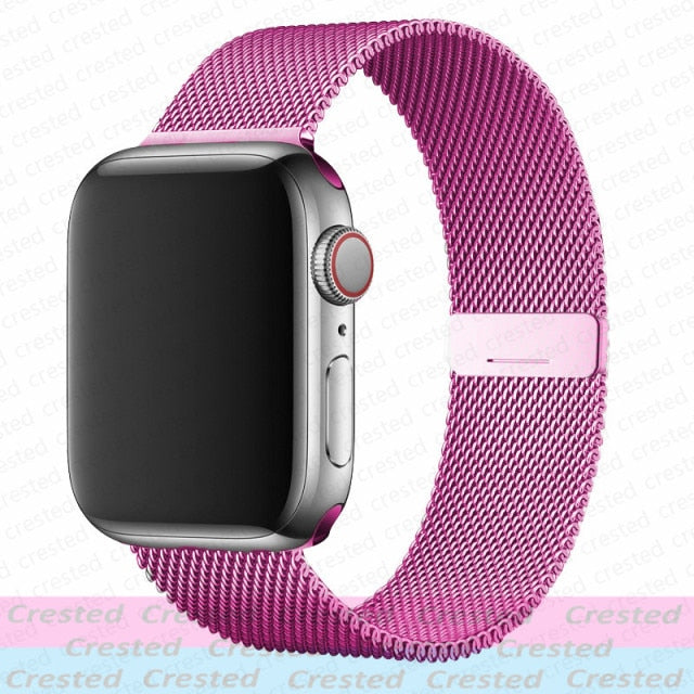 Magnetic Loop Strap For Apple watch Band 44mm 40mm 45mm 41mm 42mm 38mm Stainless steel correa bracelet iWatch serie 3 4 5 6 se 7 freeshipping - Etreasurs