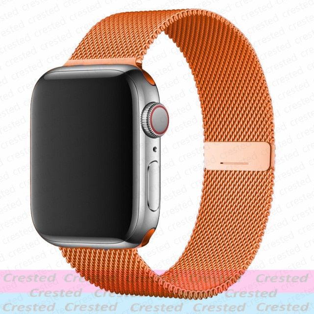 Magnetic Loop Strap For Apple watch Band 44mm 40mm 45mm 41mm 42mm 38mm Stainless steel correa bracelet iWatch serie 3 4 5 6 se 7 freeshipping - Etreasurs
