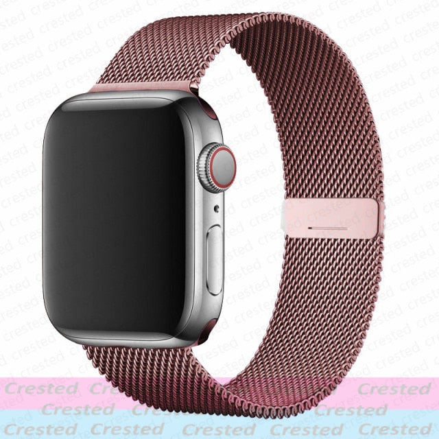 Magnetic Loop Strap For Apple watch Band 44mm 40mm 45mm 41mm 42mm 38mm Stainless steel correa bracelet iWatch serie 3 4 5 6 se 7 freeshipping - Etreasurs