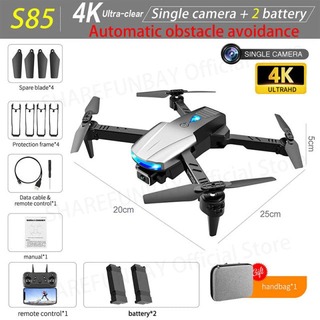 New S85 Pro Rc Mini Drone 4k Profesional HD Dual Camera Fpv Drones With infrared obstacle avoidance Rc Helicopter Quadcopter Toy freeshipping - Etreasurs