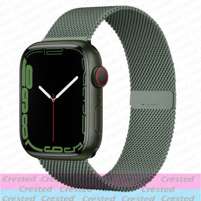 Magnetic Loop Strap For Apple watch Band 44mm 40mm 45mm 41mm 42mm 38mm Stainless steel correa bracelet iWatch serie 3 4 5 6 se 7 freeshipping - Etreasurs