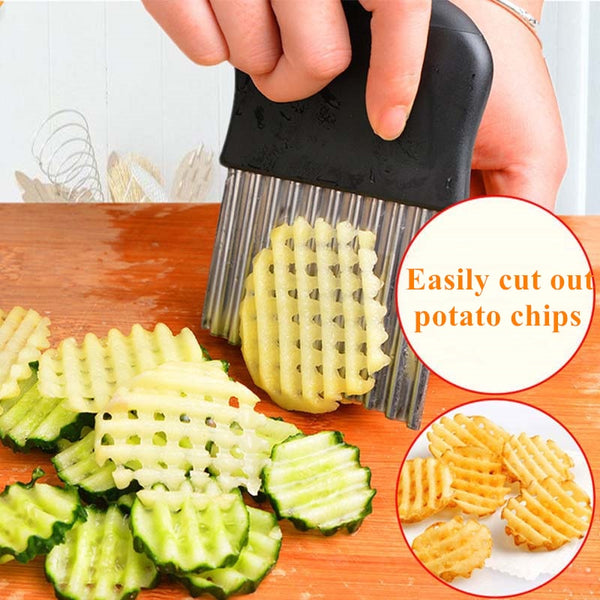 Potato Cutter Chips French Fry Maker Peeler Cut Dough Fruit Vegetable Kitchen Accessories Tool Knife Chopper Crinkle Wavy Slicer freeshipping - Etreasurs