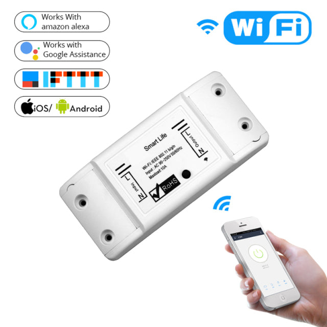 Mouehouse DIY Bluetooth Wi-Fi Smart Light Switch  Timer Smart Life APP Wireless Remote Control Works with Alexa Google Home freeshipping - Etreasurs