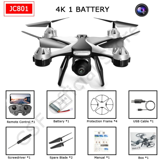 GSF 2022 New JC801 Drone 4K Dual HD Camera Aerial Photography Quadcopter Professional WIFI FPV Helicopter RC Dron Toys Kid Gift freeshipping - Etreasurs