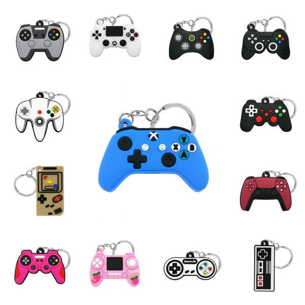 1PCS PVC new style Game Machine Keychain &amp; Keyring Cute Gamepad Joystick Key Chain Keychains Bag Car Hanging fit men boy keys freeshipping - Etreasurs