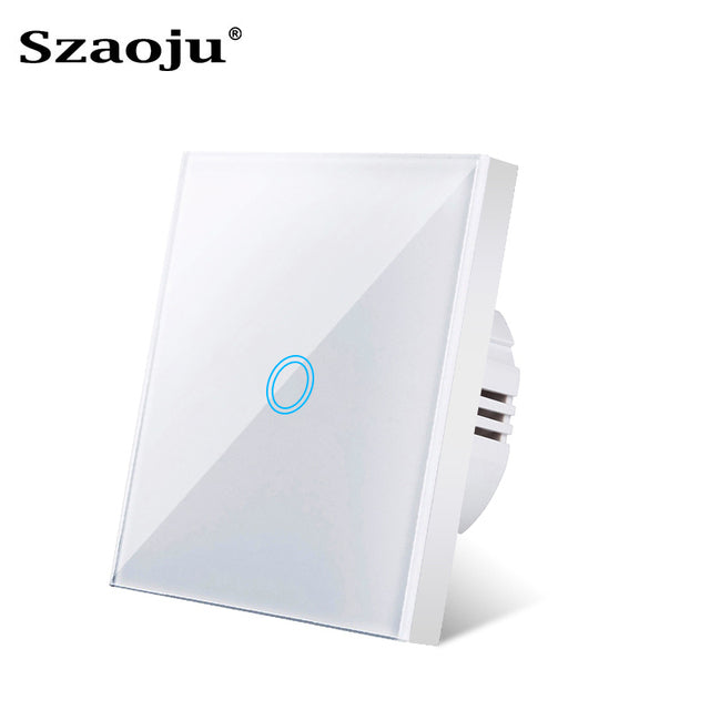 Szaoju EU Touch Switch LED Crystal Glass Panel Wall Lamp Light Switch 1/2/3 Gang AC100-240V LED Sensor Switches Interruttore freeshipping - Etreasurs