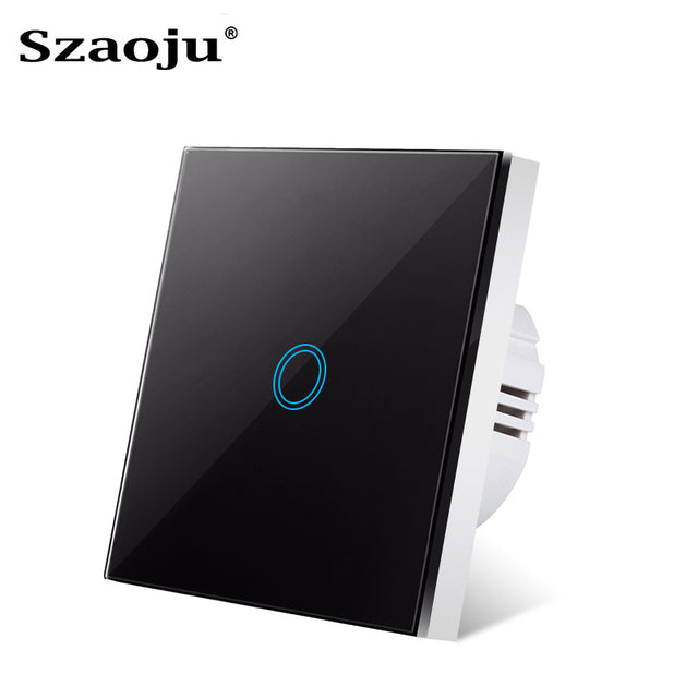 Szaoju EU Touch Switch LED Crystal Glass Panel Wall Lamp Light Switch 1/2/3 Gang AC100-240V LED Sensor Switches Interruttore freeshipping - Etreasurs