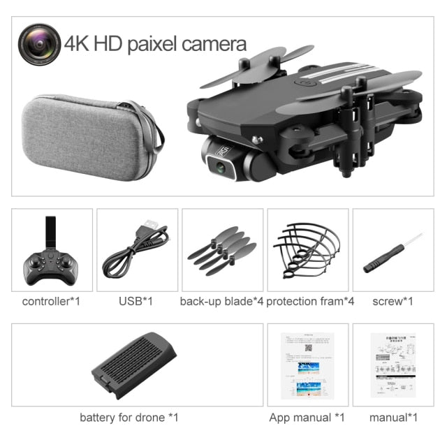 XKJ 2022 New Mini Drone 4K 1080P HD Camera WiFi Fpv Air Pressure Altitude Hold Black And Gray Foldable Quadcopter RC Dron Toy freeshipping - Etreasurs