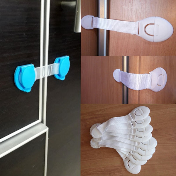 10pcs/Lot Drawer Door Cabinet Cupboard Toilet Safety Locks Baby Kids Safety Care Plastic Locks Straps Infant Baby Protection freeshipping - Etreasurs
