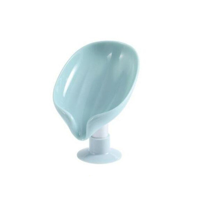 Leaf Shape Soap Box Drain Soap Holder Bathroom Accessories Suction Cup Soap Dish Tray Soap Dish for Bathroom Soap Container freeshipping - Etreasurs