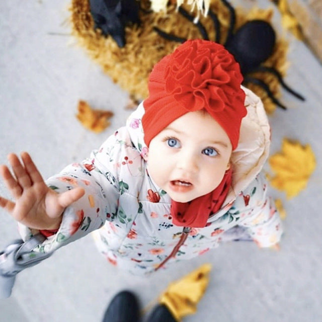 Cute Flower Baby Hat Toddler Turban Infant Head wraps Kids Bonnet Newborn Toddler Beanie Cap for  0-18m freeshipping - Etreasurs