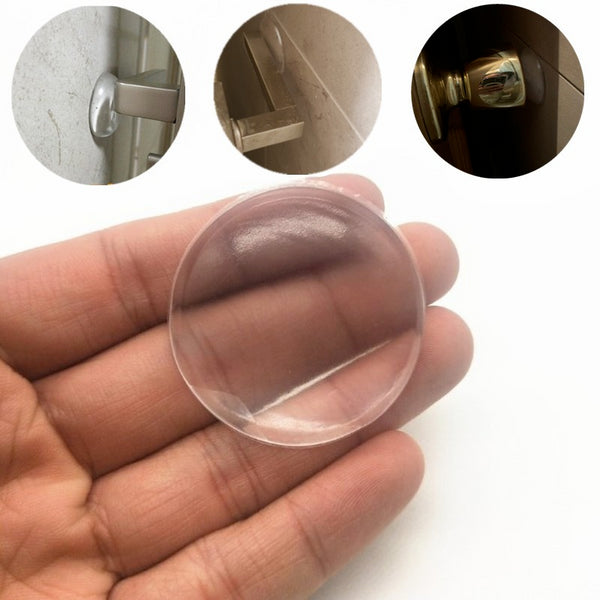 6pcs Transparent Soft Silicone Wall Protector Door Handle Bumper Protective Plug Non-slip Self-adhesive Round Doors Stop Muffler freeshipping - Etreasurs