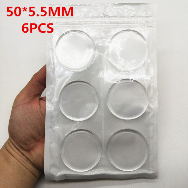 6pcs Transparent Soft Silicone Wall Protector Door Handle Bumper Protective Plug Non-slip Self-adhesive Round Doors Stop Muffler freeshipping - Etreasurs